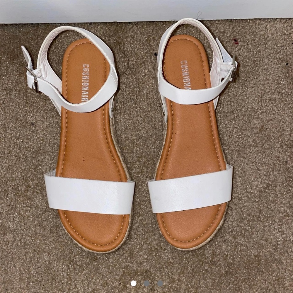 white cottagecore / fairycore platform sandals